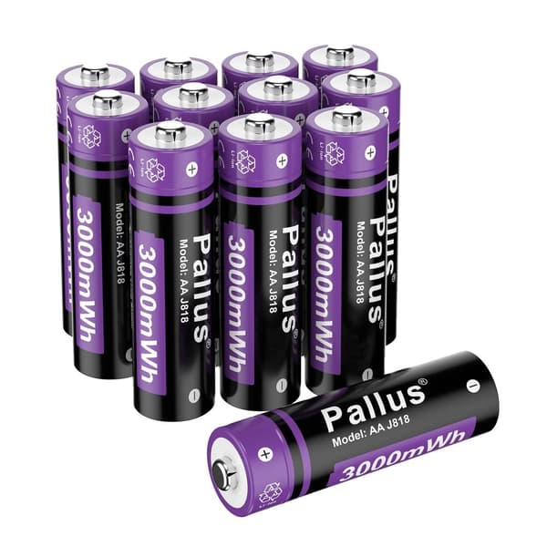Pallus Ladattava Akka, 3000mWh Kapasiteetti, Nopea Lataus,1,5V, 12 kpl paristoa