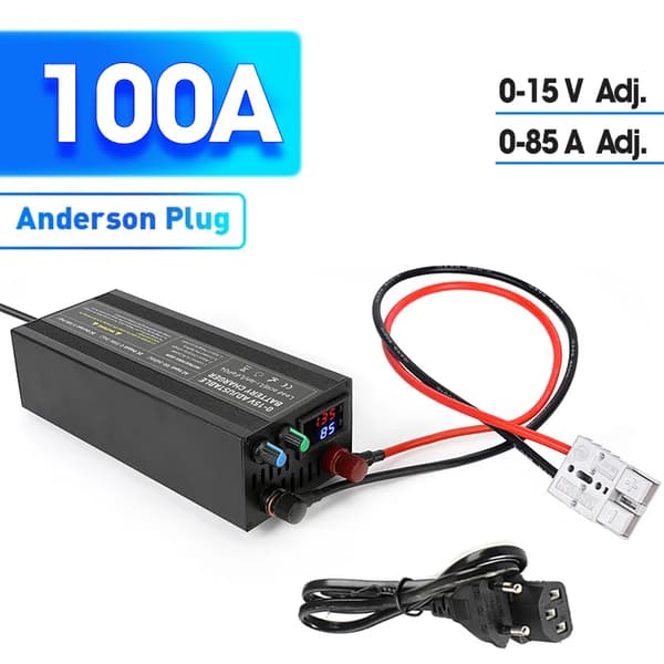 Korkean Tehon Akun Laturi, Säädettävä Virta 0-100A, LCD Älykäs Näyttö,CT100A Andersonin kanssa