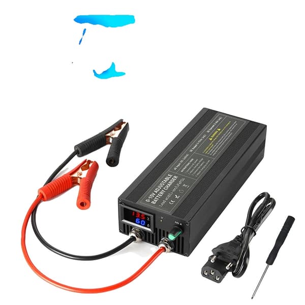 Højtydende batterioplader, justerbar strøm 0-100A, LCD smart display,DL60A med klips