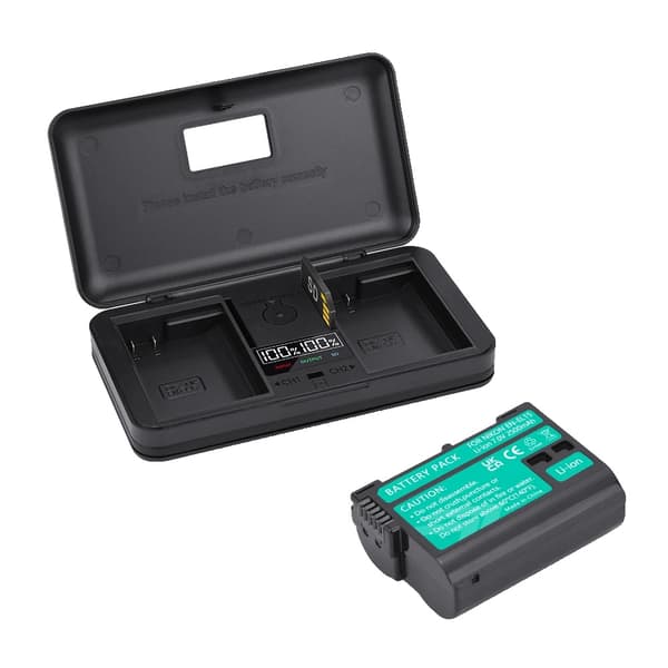PALO Kamera Batteri EN-EL15, 2500mAh Kapacitet, Genopladeligt Li-ion,1batteri 1oplader