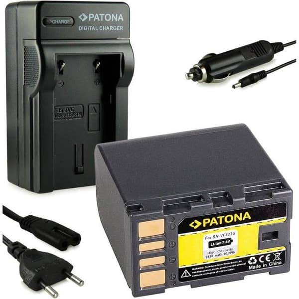 Laddare och Batteri - PATONA - BN-VF823U - 2190mAh - Kompatibel med JVC - Certifierad säkerhet