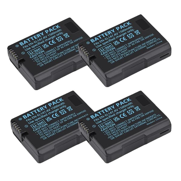 EN-EL14 Kameraakku, 1500mAh Kapasiteetti, Yhteensopiva Nikon-mallien kanssa,4 kpl akku