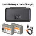 Miniatyrbillede 2 af 2: Genopladeligt kamera batteri, 2600mAh kapacitet, USB-C opladning,2Batteri1Oplader