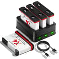 Miniatyrbillede 1 af 2: Insta360 X4 Batteri Sæt, 4 Genopladelige Batterier, 1 Oplader,4Batteri 1Oplader