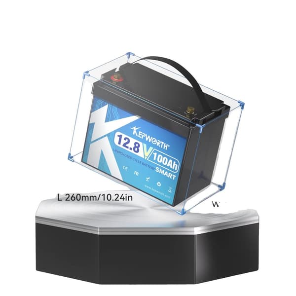 LiFePO4 batteri, indbygget Bluetooth, 6000 cyklusser,100AH Mini Bluetooth