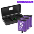 Miniatyrbillede 2 af 2: DJI Osmo Action Batteripakke, 2250mAh kapacitet, USB-C hurtigopladning,3 batteri 1 oplader