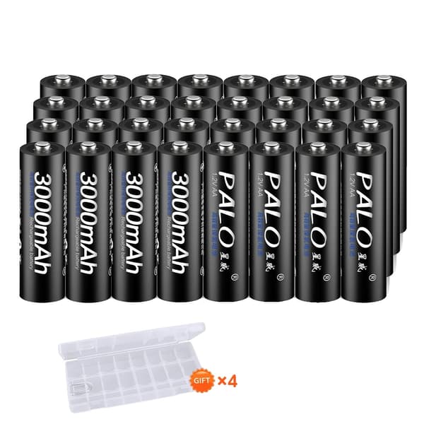 Genopladelige AA-batterier, 3000mAh kapacitet, NI-MH teknologi,32 stk AA