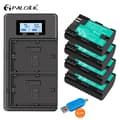 Miniatyrbillede 2 af 2: PALO Batteripakke til Canon-kameraer, 2850mAh kapacitet, inkluderer USB-oplader,4 stk med oplader