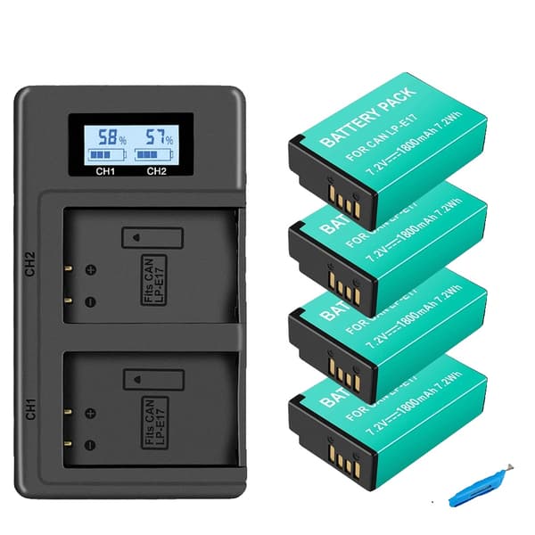 LPE17 Batteripakke, 1800mAh Kapacitet, Oplader Inkluderet,4Battery og oplader
