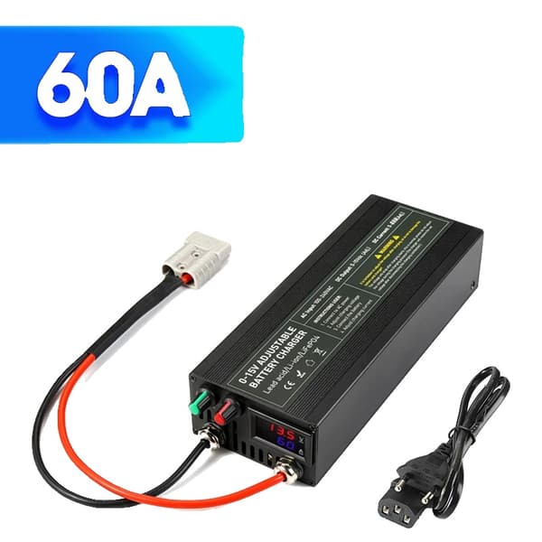 12V Lithiumbatterioplader, justerbar strøm op til 60A, CE-certificeret,12V, CL60Ah Med Anderson
