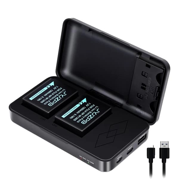 NP-W126S Batterioplader, Multifunktionel Etui, Hurtig Opladningseffektivitet,Sæt 1