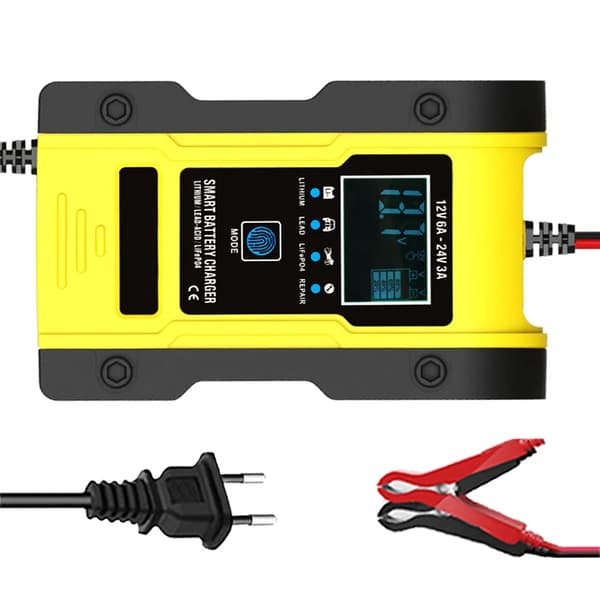 Smart Batterioplader, 12V 6A Udgang, 7-Trins Automatisk Opladning,Y-ELLOW(6A)