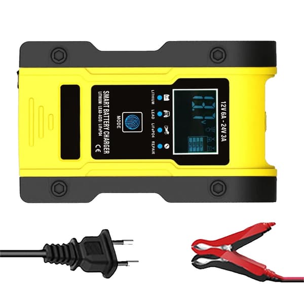 Smart Batterioplader, 12V 6A Udgang, 7-Trins Automatisk Opladning,Y-ELLOW(6A)