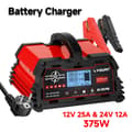 Miniatyrbillede 2 af 2: Smart Batterioplader, 12V/24V Kompatibilitet, Maksimal Effekt 375W,25A EU-stik