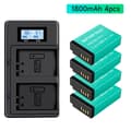 Miniatyrbillede 2 af 2: Kamerabatteri og oplader, 1800mAh kapacitet, LCD-skærm,4STK og oplader