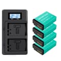 Miniatyrbillede 1 af 2: Kamerabatteri og oplader, 1800mAh kapacitet, LCD-skærm,4STK og oplader