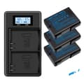 Miniatyrbillede 1 af 2: PALO EN-EL14 Batteri, Genopladelig, Dual USB Oplader,3batteri 1oplader