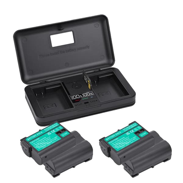 PALO Kamera Batteri EN-EL15, 2500mAh Kapacitet, Genopladeligt Li-ion,4batteri 1oplader
