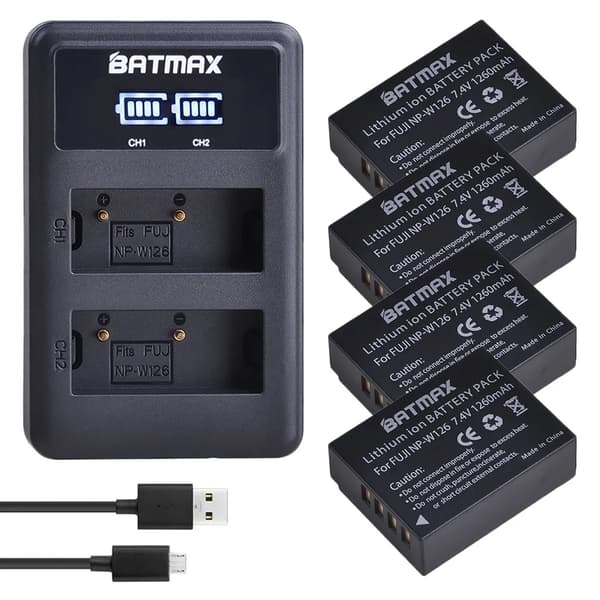 Genopladeligt batteripakke, 1260mAh kapacitet, 7.4V spænding, dual oplader,4 Batteri 1 Oplader