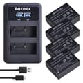 Miniatyrbillede 2 af 2: Genopladeligt batteripakke, 1260mAh kapacitet, 7.4V spænding, dual oplader,4 Batteri 1 Oplader