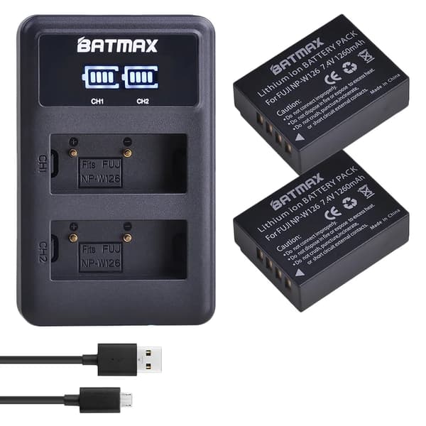 Genopladeligt batteripakke, 1260mAh kapacitet, 7.4V spænding, dual oplader,2 Batteri 1 Oplader