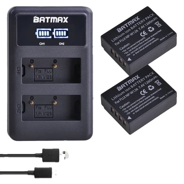 Genopladeligt batteripakke, 1260mAh kapacitet, 7.4V spænding, dual oplader,2 Batteri 1 Oplader