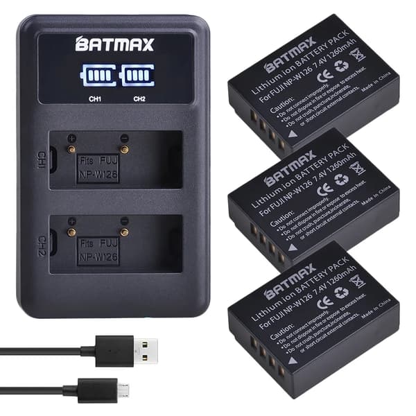 Genopladeligt batteripakke, 1260mAh kapacitet, 7.4V spænding, dual oplader,3 Batteri 1 Oplader