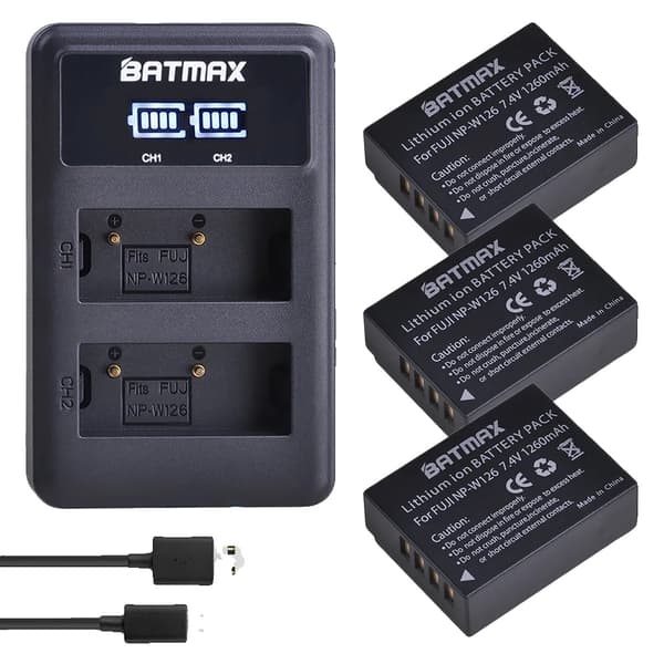 Genopladeligt batteripakke, 1260mAh kapacitet, 7.4V spænding, dual oplader,3 Batteri 1 Oplader