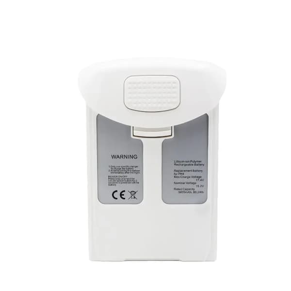 Korvaava akku DJI Phantom 4 -sarjalle, 5870 mAh kapasiteetti, 15,2 V jännite, LiPo akkutyyppi,valkoinen