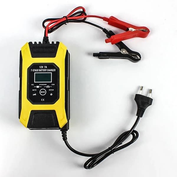 Smart Automatisk Batterioplader, Batteri Vedligeholdelse, Multi-Batteri Kompatibilitet,Gul EU Stik