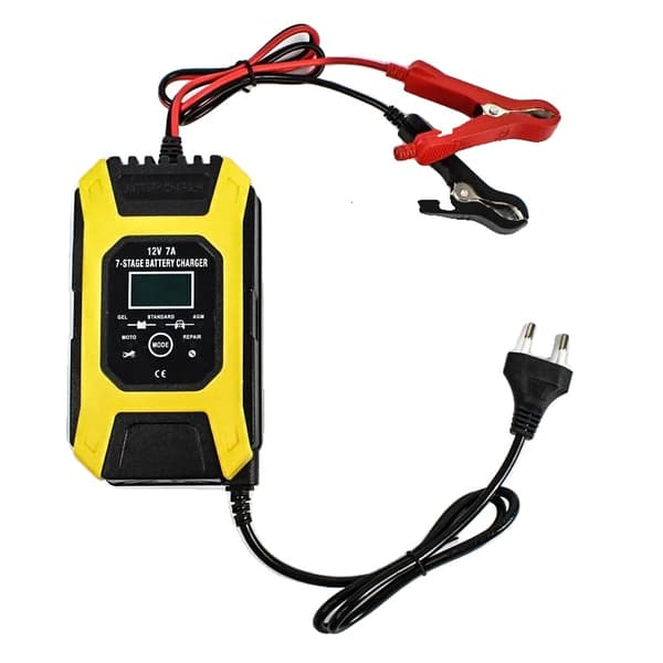 Smart Automatisk Batterioplader, Batteri Vedligeholdelse, Multi-Batteri Kompatibilitet,Gul EU Stik