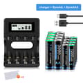Miniatyrbillede 2 af 2: Genopladeligt batteripakke, 1,5V NI-MH, inkluderer oplader, langvarig levetid,8AA 8AAA 1oplader