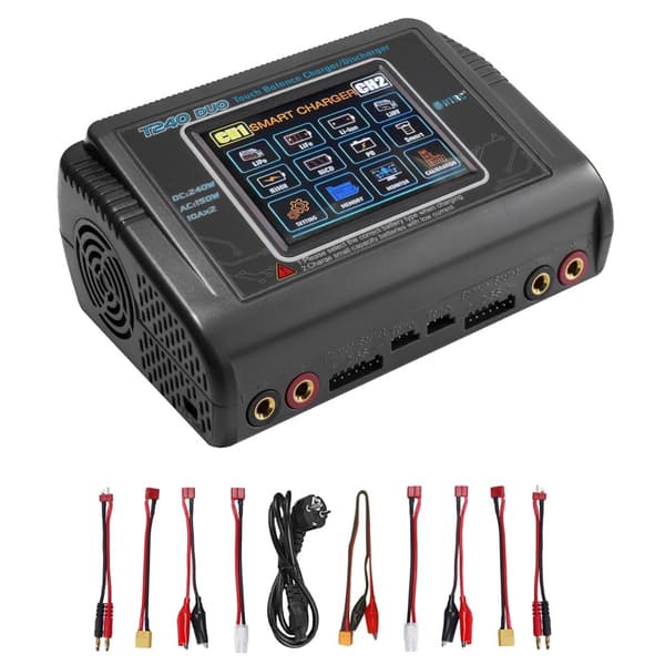 Lipo Oplader, Dobbelt Kanal Opladning, AC/DC Strøm Understøttelse,T240 Oplader, EU stik