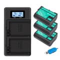 Miniatyrbillede 1 af 2: PALO EN-EL15 Batteripakke, 2500mAh Kapacitet, Dobbelt USB Oplader,3 stk. og oplader