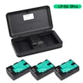 Miniatyrbillede 2 af 2: LP E6 Batteri, 2850mAh Kapacitet, Dobbelt Oplader, 3 batteri og oplader