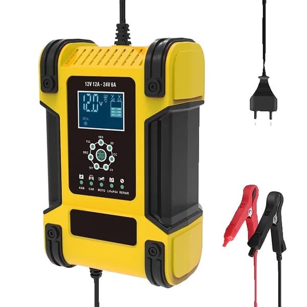 Bilbatterioplader, Universel Kompatibilitet, Smart Vedligeholder, Gul EU-stik