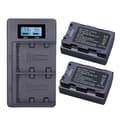 Miniatyrbillede 1 af 2: NP-FZ100 batteripakke, dual LCD oplader, 2280mAh kapacitet,2 Batterier 1 Oplader