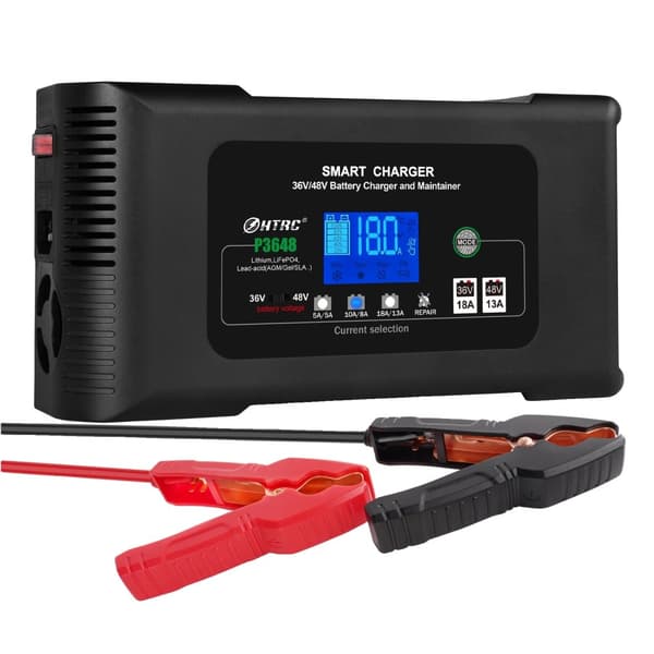 36V/48V Batterioplader, Maksimal Udgang 18A, Intelligent Opladning,EU, Med Clip