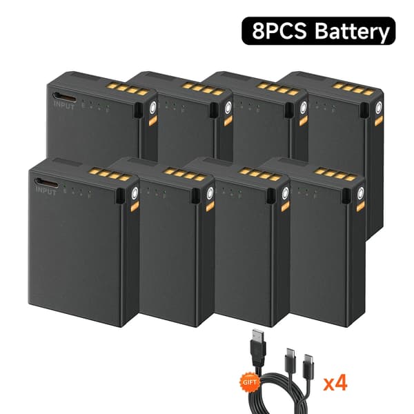 LP-E10 Kamerabatteri, Typ-C Laddningsport, 2300mAh Kapacitet,8 st batteri