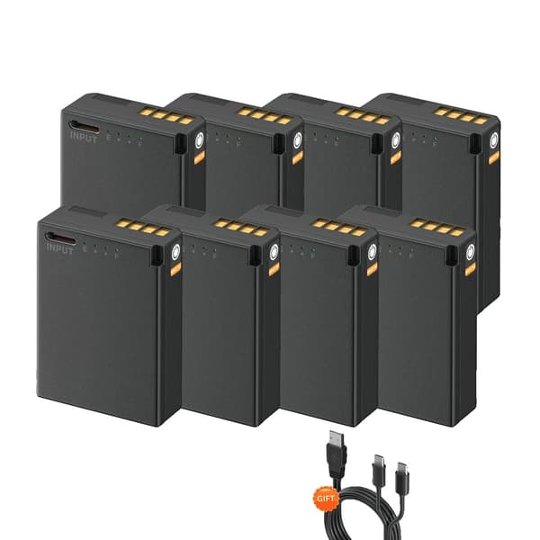 LP-E10 Kamera Batteri, Type-C Opladningsport, 2300mAh Kapacitet,8 stk. batteri