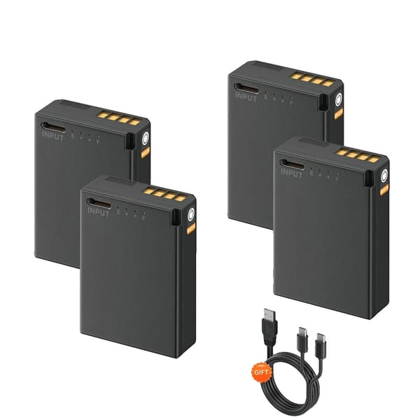 LP-E10 Kamera Batteri, Type-C Opladningsport, 2300mAh Kapacitet,4 stk. batteri