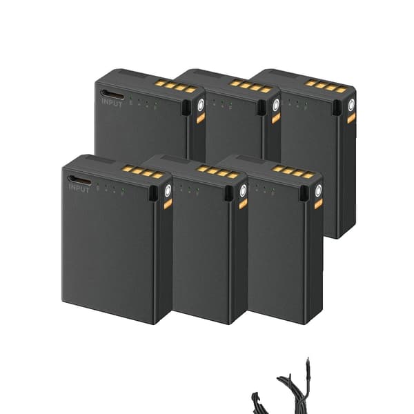 LP-E10 Kamera Batteri, Type-C Opladningsport, 2300mAh Kapacitet,6 stk. batteri
