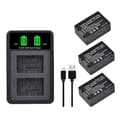 Miniatyrbillede 1 af 2: 1500mAh kapacitet, genopladeligt Li-ion, dobbelt oplader inkluderet,3 batteri 1 oplader