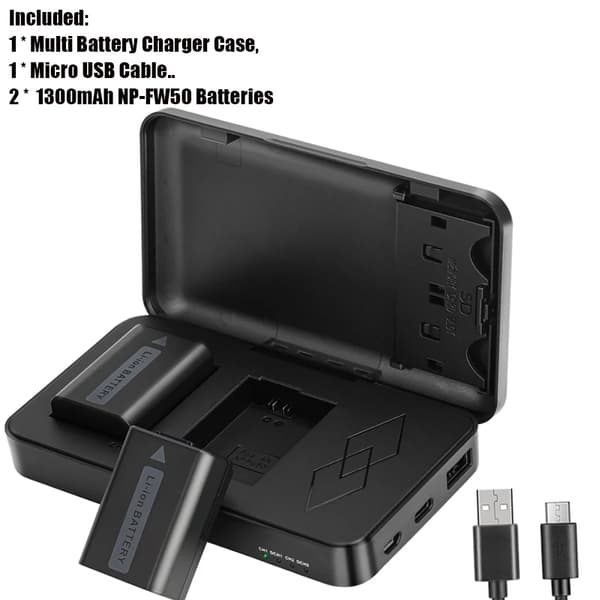 Kamerabatterioplader, dual opladningskapacitet, LCD-display, flere sikkerhedsbeskyttelser,Sæt 2