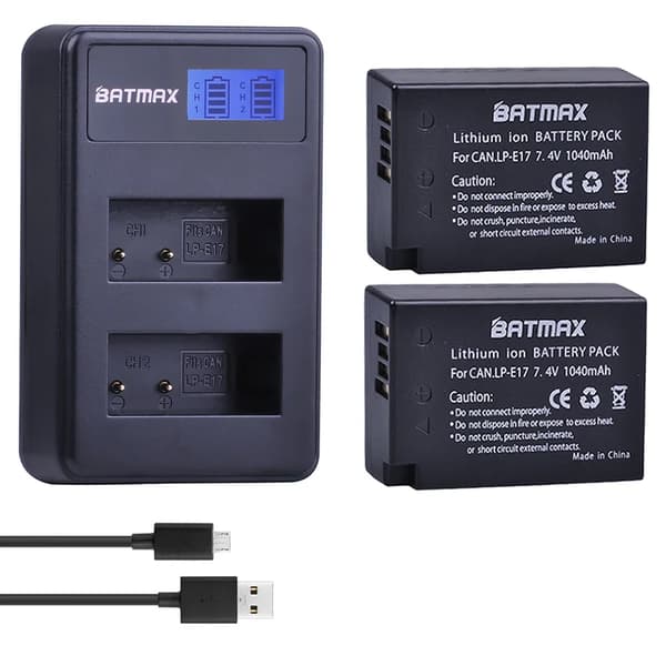 Kamerabatteri, 1040mAh kapacitet, 7.4V spænding, genopladeligt Li-ion,2 Batteri 1 Oplader