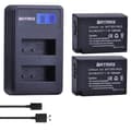 Miniatyrbillede 1 af 2: Kamerabatteri, 1040mAh kapacitet, 7.4V spænding, genopladeligt Li-ion,2 Batteri 1 Oplader