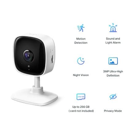 TP-LINK | Home Security Wi-Fi Camera | Tapo C110 | Cube | 3 MP | 3.3mm/F/2.0 | Privacy Mode, Sound and Light Alarm, Motion Detection and Notifications