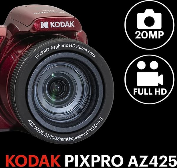 Kodak Pixpro AZ425 punainen 42x zoom kamera