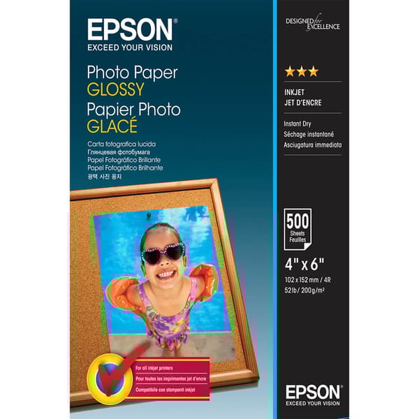 EPSON 10x15cm Photo Paper Glossy 200g/m², 500 ark