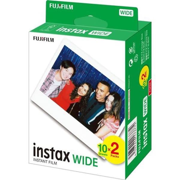 Fujifilm Instax Wide Film - Paket om 20 - ISO 800-känslighet - Levande, mättade färger
